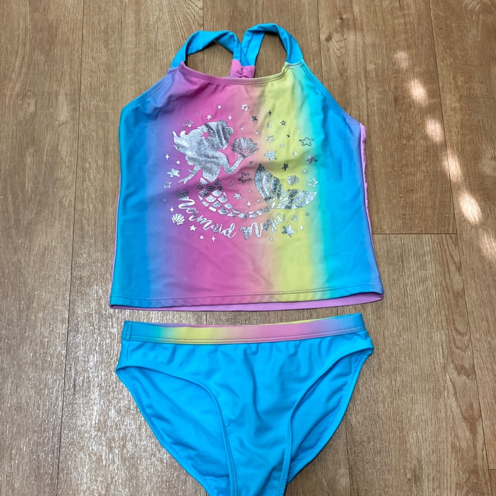 Girls Wonder Nation Mermaid 2 Piece Bikini Swim Set Size M (7/8)